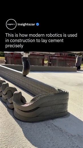 DailyInsights on Instagram: "Modern construction robots use computer-controlled nozzles, sensors, and precise motion systems to lay cement layer by layer with extreme accuracy, following digital building plans instead of manual measurements. These machines can extrude concrete smoothly, maintain consistent thickness, and adapt in real time to curves or structural changes, reducing waste, labor strain, and human error. The result is faster construction, stronger structures, and the ability to cre