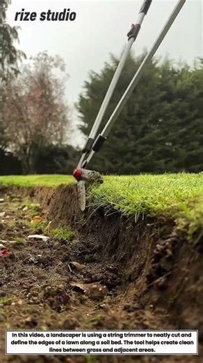 Trimming Lawn Edges with String Trimmer | Professional Landscaping Work