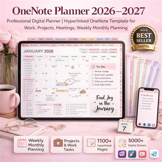 Onenote Planner 2026–2027 Professional Digital Planner | Hyperlinked Onenote Template for Work, Projects, Meetings, Weekly Monthly Planning - Etsy Australia
