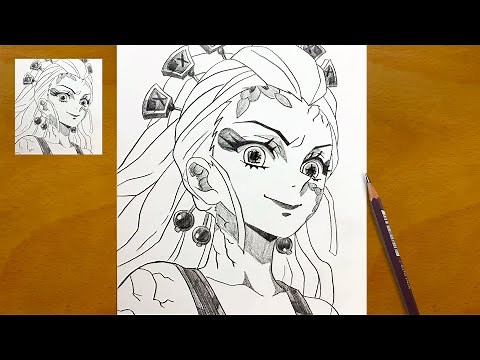 Anime Sketch | How to Draw Daki in Pencil | Demon Slayer Art Process