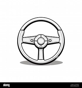 Steering wheel icon in flat style on white background. Vector illustration Stock Vector Image & Art - Alamy