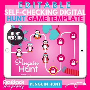 Penguin Hunt Google Slides PowerPoint Editable Game Template
