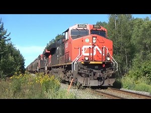Tier 4 Gevo 3031 Leads an Empty Potash Train CN 597 pass Boundary Creek, NB
