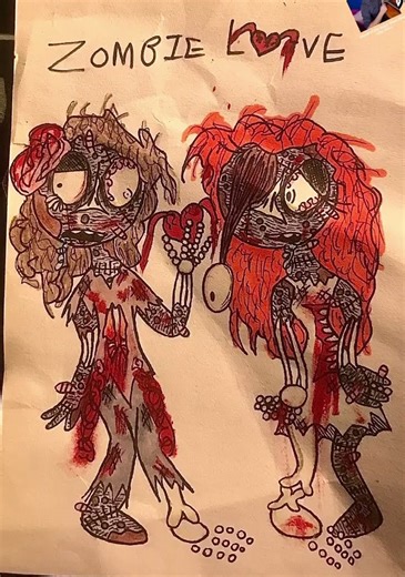 Zombie Love. #drawing #art #horror #horror_art #zombies