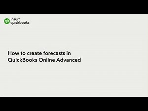 How to create forecasts in QuickBooks Online Advanced