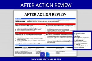 After Action Report Template: Project Review, Lessons Learned (digital Download) - Etsy