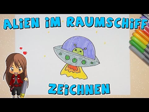 Alien im Raumschiff einfach malen für Kinder | ab 6 Jahren | Malen mit Evi | deutsch