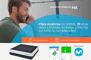 Movistar aumenta 5 GB gratis su combinado de fibra y móvil Conecta Max