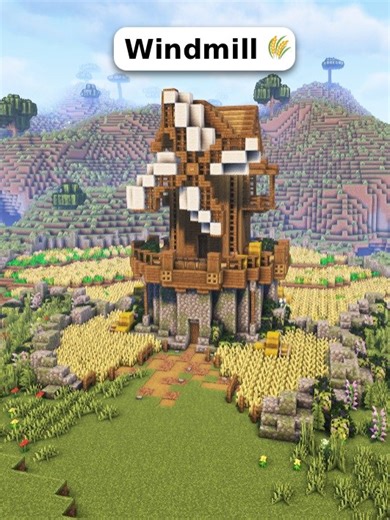 Minecraft Windmill design 🌾 Subscribe for more! #minecraftbuilds #minecraftbuilding #minecraftideas #builds #design #minecraft #building #minecraftutorial