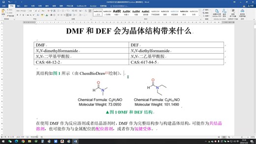 DMF和DEF会为晶体结构带来什么