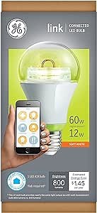 GE Link, Wireless A19 Smart Connected LED Light Bulb, Soft White (2700K), 60-Watt Equivalent, 1-Pack