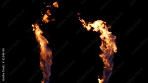 Two pillars of flame shooting vertically upward easily separated Stock Video