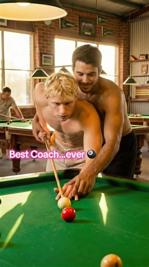 POV: You asked for a pool lesson but got this instead. I'm not complaining. 👀 #billiards #pool #tension #bromance #romantic