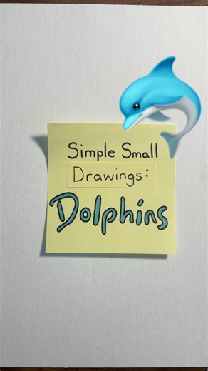 Simple Drawing Ideas of Dolphins 🐬