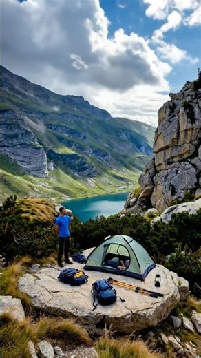 Most Beautiful Mountain Camping Setup Ever 🏕️ Lake View