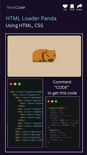 Cute Panda CSS Loader Animation 🐼 | HTML & CSS Only | Satisfying Web Design Shorts #coding #python