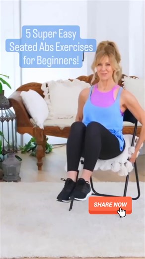 Can you work your abs while sitting? 😮 ​ Do this seated core exercises for the elderly and beginners to help you get in shape and tone those abs effectively, which also burns belly fat with no jumping and no equipment! This will be your best abs workout ever! #fabulous50s #athomeworkouts #SeatedWorkout | Fabulous50s