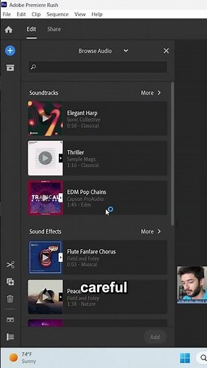 FREE Music in Adobe Premiere Rush! Adobe Tutorial & Guide
