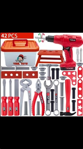 42PCS Kids Toolbox Kit Educational Toys Boys Tool Set Simulation Plastic Repair Tools Christmas Gift #kids #toykids #toolbox #toolboxset #educationaltoys #repairtools #toolboxtour