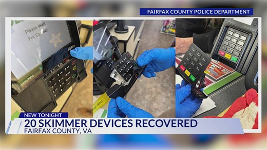 Fairfax County police recover 20 credit card skimming devices