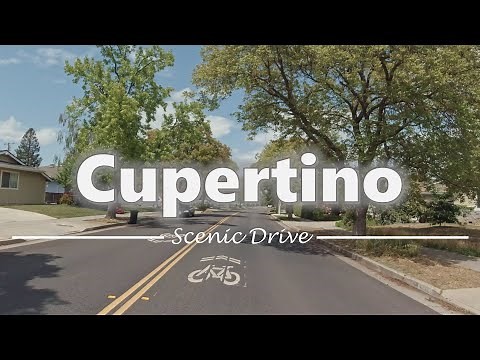 Driving in Downtown Cupertino, California - 4K60fps