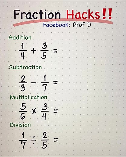 Fractions Hacks!