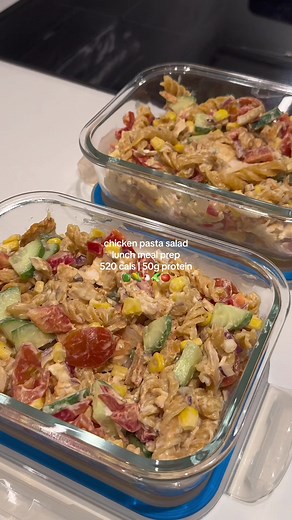 Easy Chicken Pasta Salad Meal Prep | High Protein Lunch Idea
