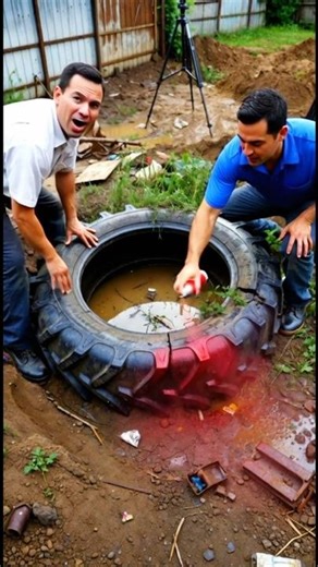 Old Tractor Tire → Backyard Mini Swimming Pool#poolbuild#backyarddesign#landscaping#diybackyard#pool