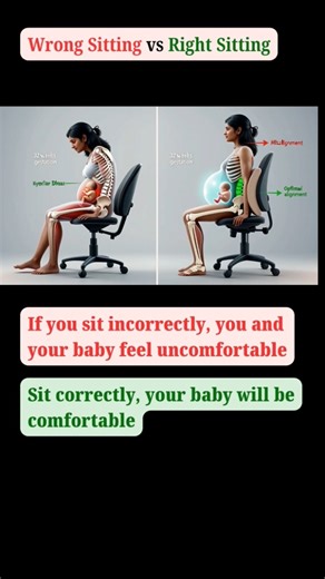 Correct Sitting vs Incorrect Sitting During Pregnancy | Best Sitting Position for pregnancy #shorts