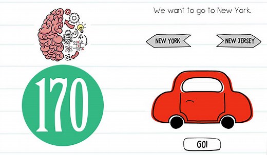 Brain Test Level 170 We want to go to New York