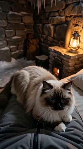 POV: Escape to My Secret Stone Shelter! 🏔️ Hiding from a Polar Bear in the Snowy Wilderness ❄️🐾