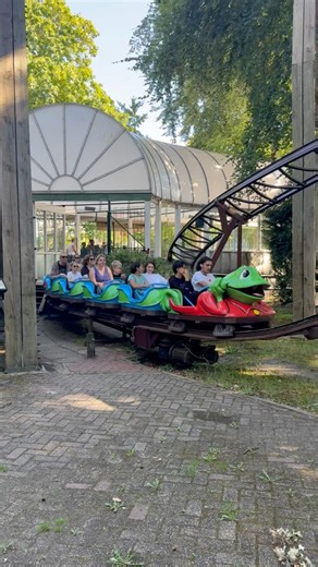 Frog roller coaster 🐸ride in Duinrell🇳🇱#netherlands #waterpark #viralshort
