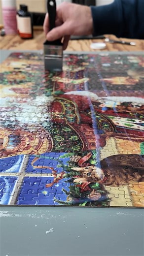 5.9K views · 26 reactions | Here’s a secret hack to seal your puzzle: Grab a bottle of Maker’s Magic, pour onto your finished puzzle, spread it evenly using a silicone brush, leave it for a couple of mins until the glue has dried and that's it! You’ve got yourself a perfectly sealed puzzle to hang on your craft wall  #puzzle #makersmagic #sealedit | Scorch Marker | Facebook