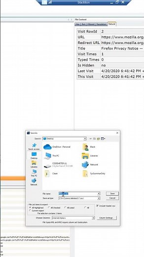 Exporting Web Browser URL Data From FTK