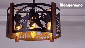 Rustic Flush Mount Ceiling Light - 2-Light E26 Metal Fixture with Horse & Deer Design, armhouse Ceiling Lamp for Kitchen, Bedroom, Foyer, Entryway, Lodge, 12.6" (Bulbs Not Included)