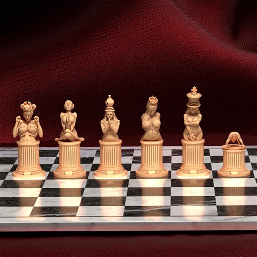 Nude Goddess Chess Set – Artistic Female Figure 3D Printed Chess Pieces – Choose Base Style - Etsy New Zealand