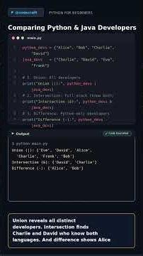 Python for Beginners - Part 47: Set Operations (Union) | Learn Python from Scratch #shorts
