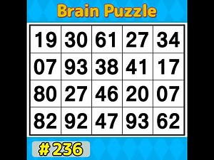 【Number Search】 Boost your concentration. 《Brain training》 #236