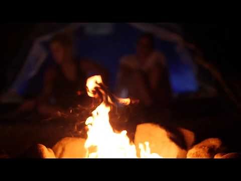 Camp With A Campfire 01 / Free Stock Footage (180 fps)