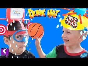 DUNK HAT and WET HEAD Challenge! DON'T Get Wet HobbyKids! Who gets Soaked? - Videos For Kids