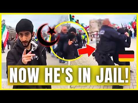 Muslim ATTACKS Anti-IRGC Protester, German Police TACKLE Him On The Spot