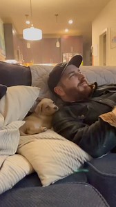 Adorable pups first night in his new forever home
