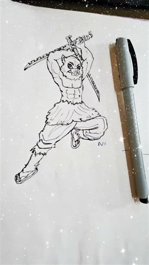 Inosuke Hashibira / Demon slayer / Drawing / Anime Arts #drawing #art #demonslayer #anime #trending