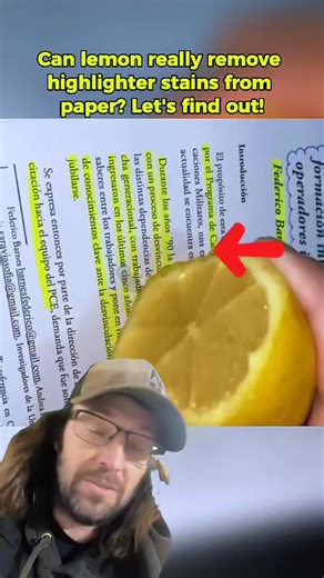 Can lemon really remove highlighter stains from paper Let's find out! #fyp #DidYouKnow #nowyouknow #foryou #DidYouKnow | What is this