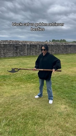 Anna Akana | every friendship duo is a black cat & golden retriever | Instagram