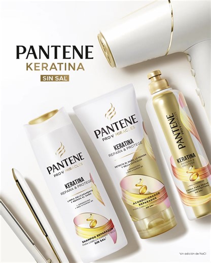 Con Pantene Keratina sólo debes limpiar, reparar y aplicar calor sin preocuparte por el daño. Resultados reales. Reparación profunda, protección extrema. | Pantene Mexico