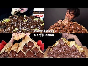 ASMR chocolate crepes Party Compilation | No Talking | Only Bits | ASMR Mukbang