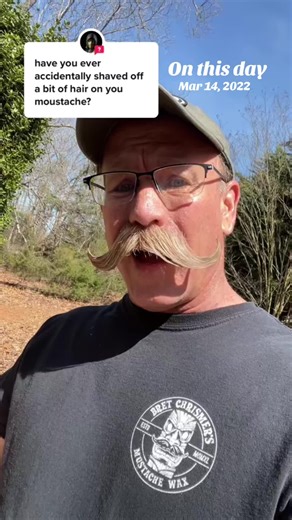 #onthisday before the legendary beard journey of 2018-2020, I tried to trim up the corners of my mustache. Well, I trimmed off a huge chunk of mustache. So I went clean shaven in December 2018 and started over. I grew a beard from 2018-2020 and then just kept the mustache that August. #bobandelliothismustache #mybob #heartemoji #lorax #escanor #shirohige #whitebeard #mustache #lencio #redlegzeff #sexygrandpa #handlebarmustache #beardcare #mustachewax #asterix #cptprice #onceler #braum #onepiece