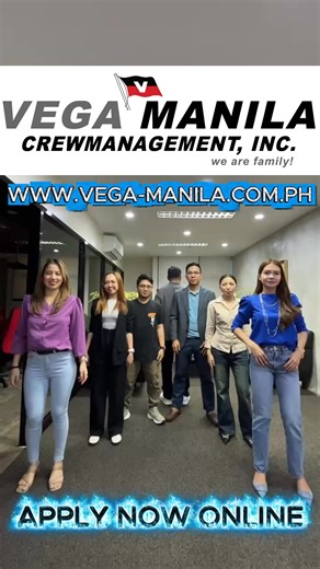 Urgent Hiring! Masters (5), Chief Engineers (5), Electricians (5) Don't comment your details--click the link to apply online now. https://www.vega-manila.com.ph/apply-now Vega Manila Crewmanagement, Inc. (DMW License: POEA-019-SB-42922-R-MLC). Manila Office: 5th Floor AIC Burgundy Empire Tower, ADB Avenue, corner Sapphire Road, Ortigas Center, Pasig City, Philippines 1605 Telephone numbers: 632 85849888 / 632 85715888 / 632 72114882 E-mail: vmci@vega-manila.com.ph Iloilo Branch Office: G/F St. J