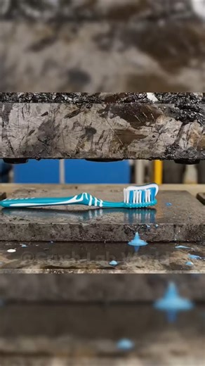 “Brushing Gone Wrong 😳 Toothbrush vs Press”#crush #shorts